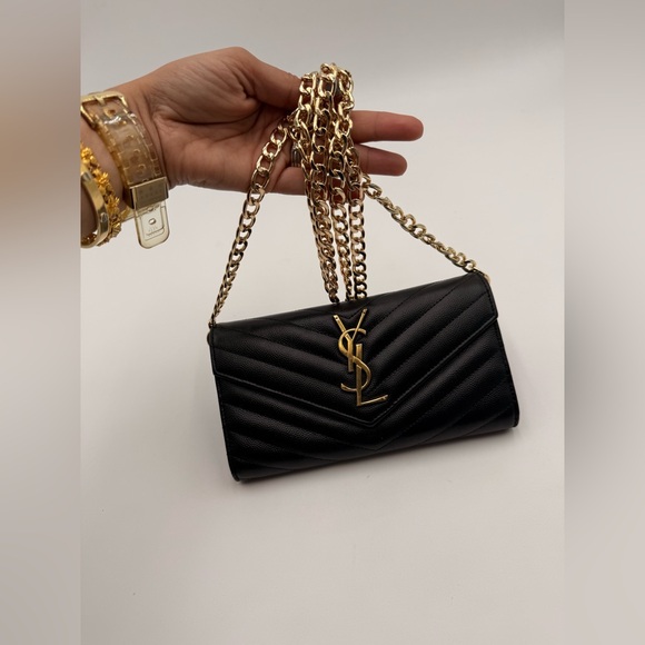 YSL Yves Saint Laurent Envelope Flap Wallet - Picture 1 of 14